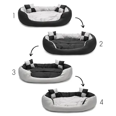 lionto panier pour chien 4-en-1 avec coussin réversible en tissu Oxford lionto panier pour chien 4-en-1 avec coussin réversible en tissu Oxford