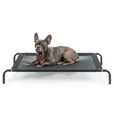 lionto lit pour chien extérieur surélevé en tissu respirant robuste