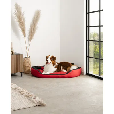 lionto panier pour chien 4-en-1 avec coussin réversible en tissu Oxford lionto panier pour chien 4-en-1 avec coussin réversible en tissu Oxford