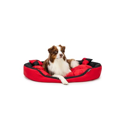 lionto 4-in-1 Hundebett mit Wendekissen aus strapazierfähigem Oxford-Gewebe
