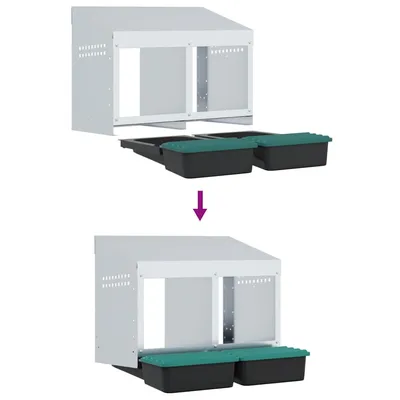 vidaXL nichoir à poules Acier