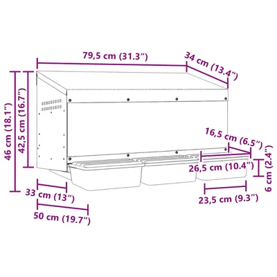 vidaXL nichoir à poules Acier