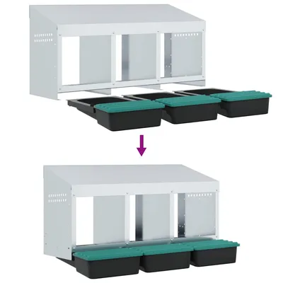 vidaXL nichoir à poules Acier