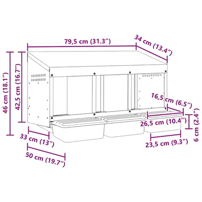 vidaXL nichoir à poules Acier