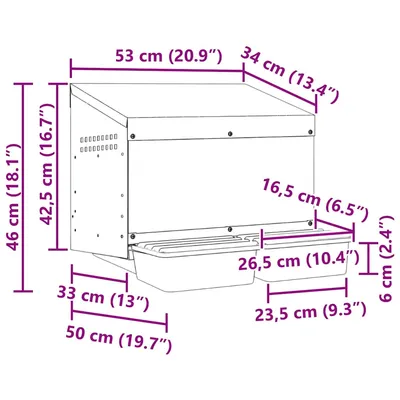 vidaXL nichoir à poules Acier