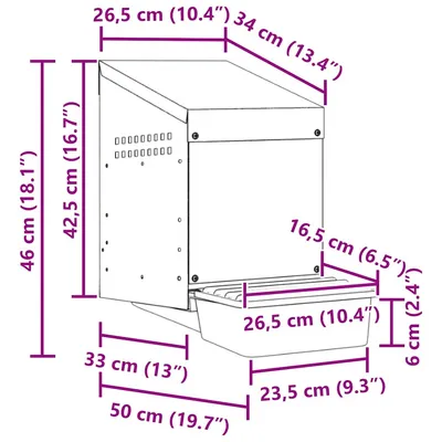 vidaXL nichoir à poules Acier