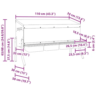 vidaXL nichoir à poules Acier
