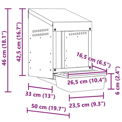 vidaXL nichoir à poules Acier