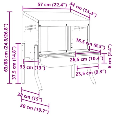 vidaXL nichoir à poules Acier