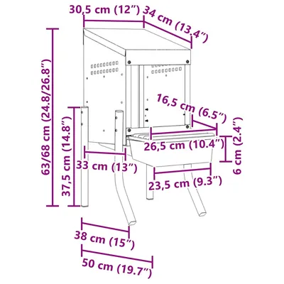 vidaXL nichoir à poules Acier