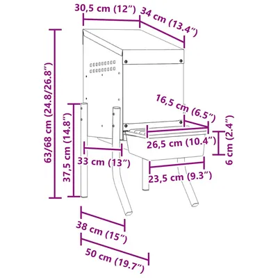 vidaXL nichoir à poules Acier