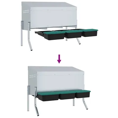 vidaXL nichoir à poules Acier