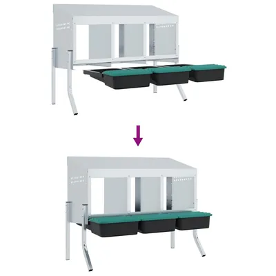 vidaXL nichoir à poules Acier