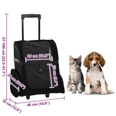 vidaXL chariot pour animaux de compagnie Tissu