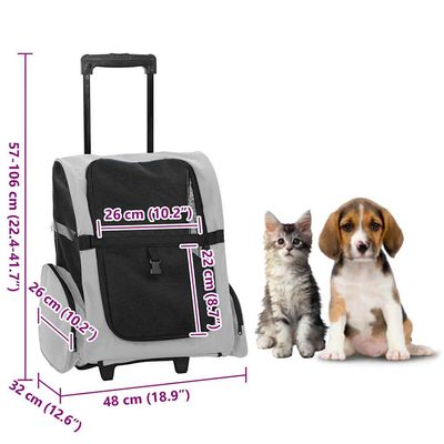 vidaXL chariot pour animaux de compagnie Tissu