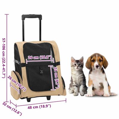 vidaXL chariot pour animaux de compagnie Tissu