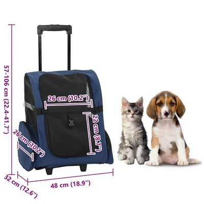 vidaXL chariot pour animaux de compagnie Tissu