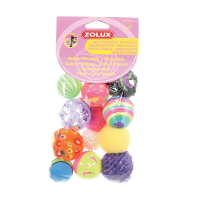 zolux - Un lot de 12 balles pour chats