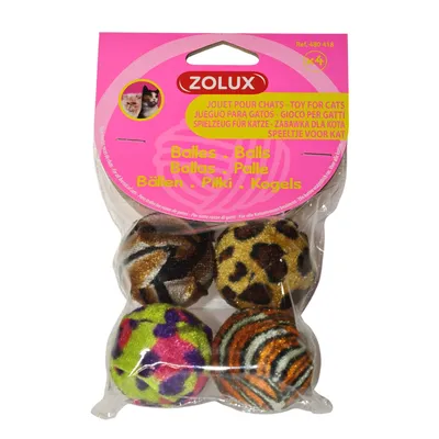 Balles multicolores lot de 4 pour chat