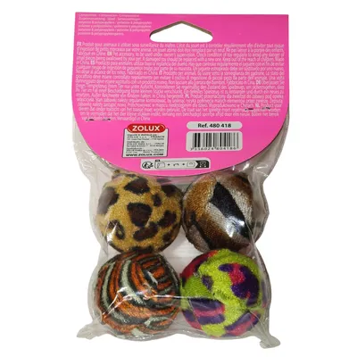 Balles multicolores lot de 4 pour chat