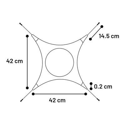 Flamingo - Hamac en tissu   42 x 42 cm pour Furets
