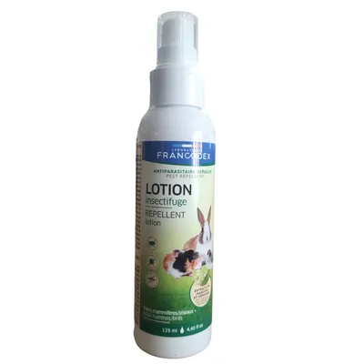 Francodex - Lotion insectifuge pour rongeur, lapin, furet 125 ml. Francodex - Lotion insectifuge pour rongeur, lapin, furet 125 ml.
