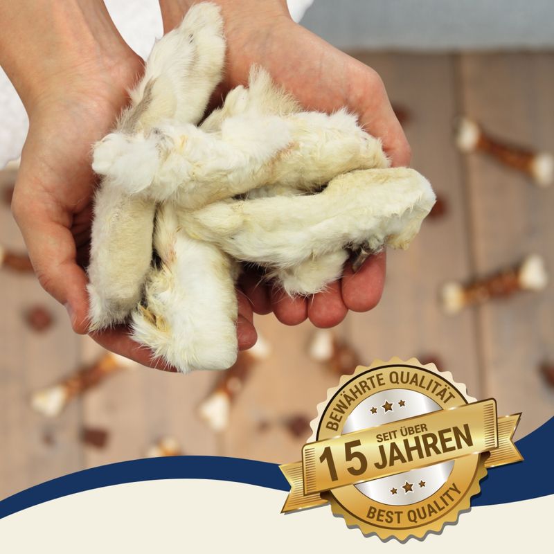 Lyra Pet® pattes de lapin avec fourrure