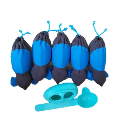 IntiMeg Juego de 5 juguetes azules para gatos con forma de ratón