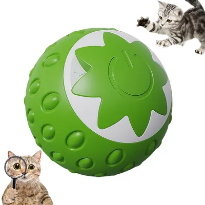 Jouets pour Chat Intérieur - Balle Mobile Automatique et Fraise