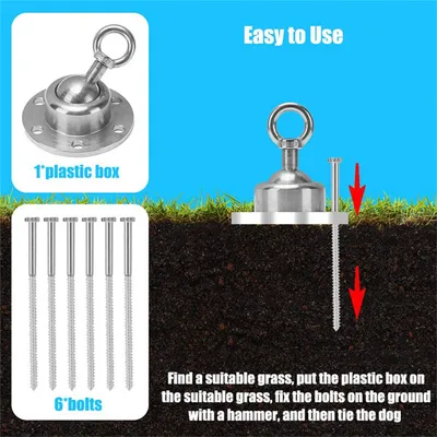 IntiMeg Piquet d'ancrage pivotant à 360° pour chien