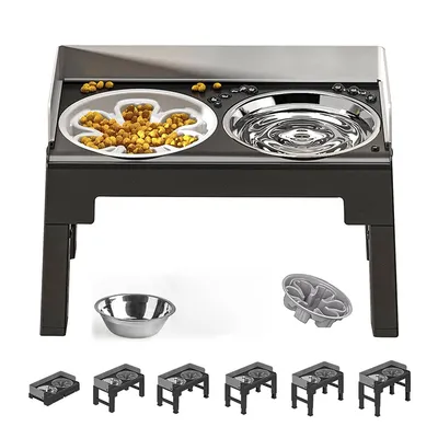 IntiMeg Porte-gamelles pour chien réglable IntiMeg Porte-gamelles pour chien réglable