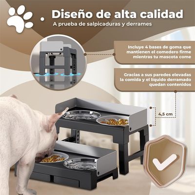 IntiMeg Porte-gamelles pour chien réglable