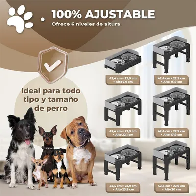 IntiMeg Porte-gamelles pour chien réglable