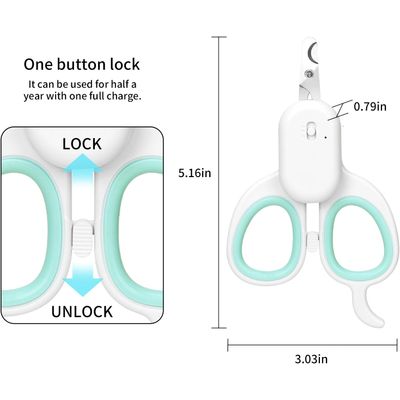 UAMLY Coupe-griffes pour animaux de compagnie avec lumière LED et UV