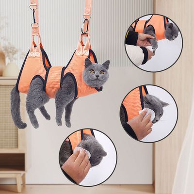 UAMLY Hamac coupe-griffes pour chat – Harnais de toilettage pour animaux