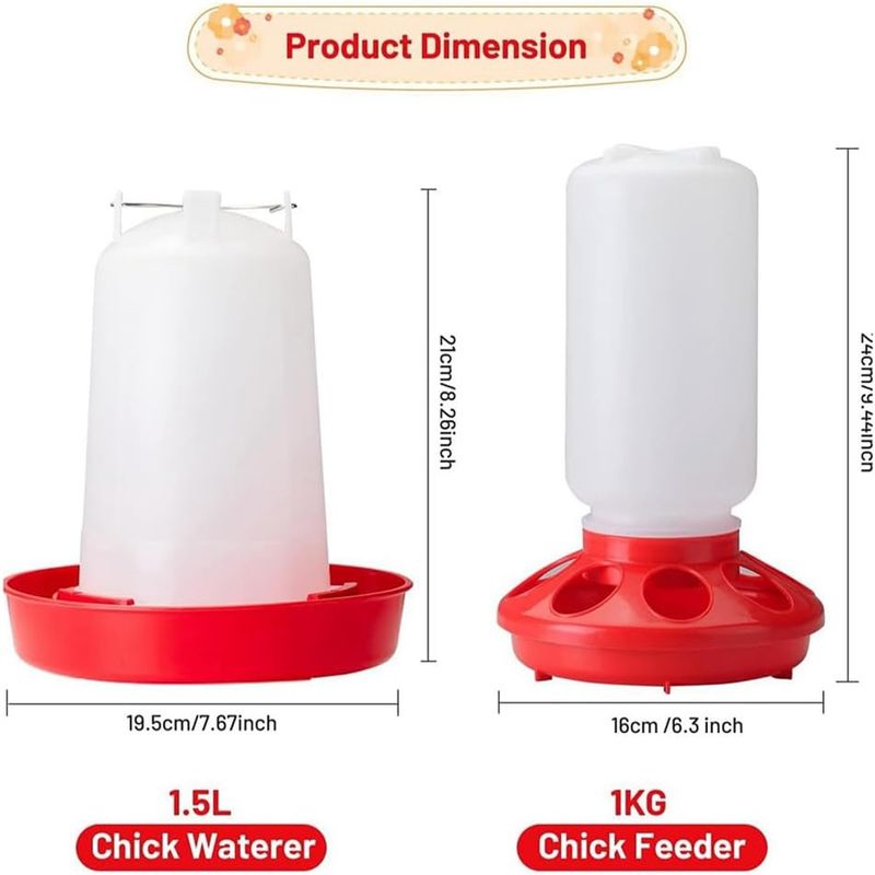 IntiMeg Kit mangeoire et abreuvoir pour poussins