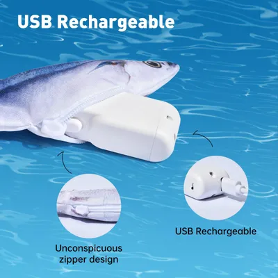 UAMLY Jouets réalistes pour chats en forme de poisson frétillant