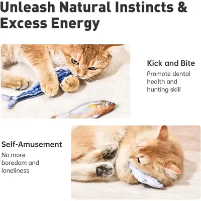 UAMLY Jouets réalistes pour chats en forme de poisson flottant