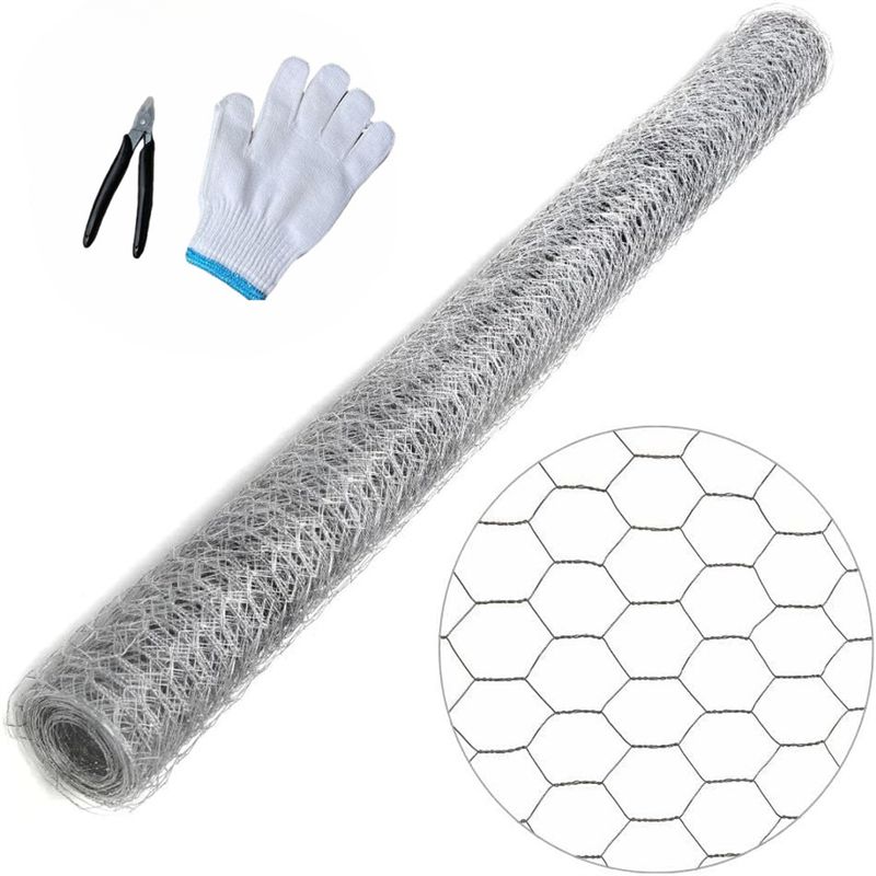 IntiMeg Grillage hexagonal pour poulailler 0,35m x 10m
