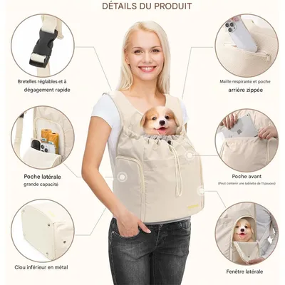 IntiMeg Pré Sac à dos de transport pour chien