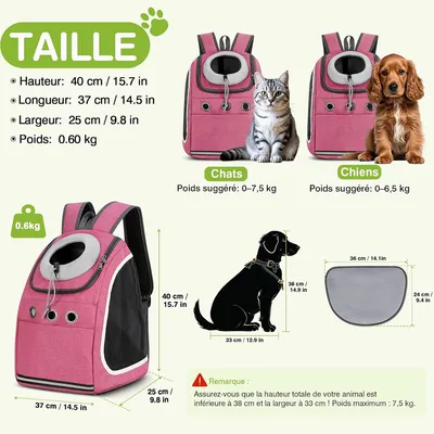 IntiMeg Sac à dos de transport pour chien