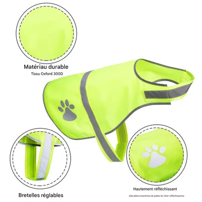 FurryFusion Gilet de sécurité réfléchissant pour chien