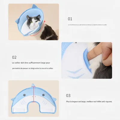 FurryFusion Collier anti-léchage pour chat Shark