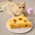 FurryFusion Coffre à jouets interactif pour chat en forme de fromage