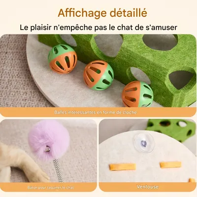 FurryFusion Coffre à jouets interactif pour chat en forme de fromage