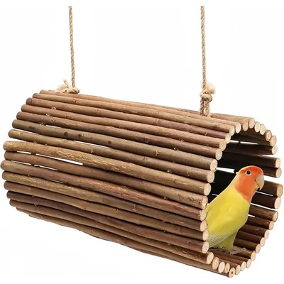 Pet Planet Swing en osier naturel pour oiseaux et petits rongeurs