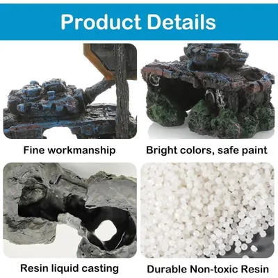 Pet Planet Betta Décoration d'épave en résine pour aquarium Pet Planet Betta Décoration d'épave en résine pour aquarium