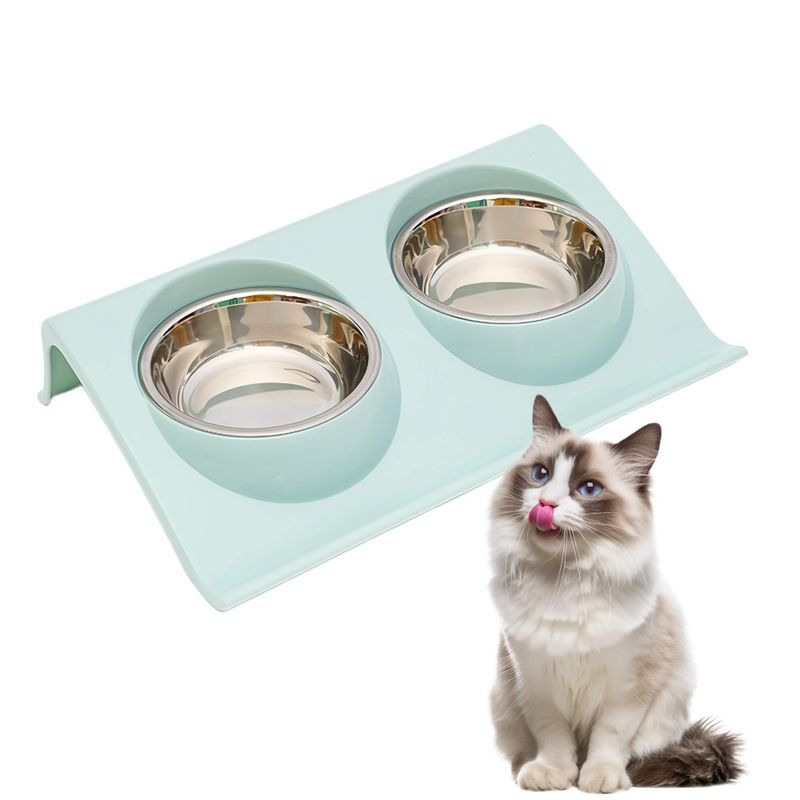 FurryFusion Gamelle double pour chat inclinable à 15°