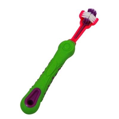 FurryFusion Cepillo de dientes para perros de tres caras