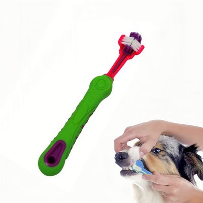 FurryFusion Brosse à dents à trois côtés pour chien